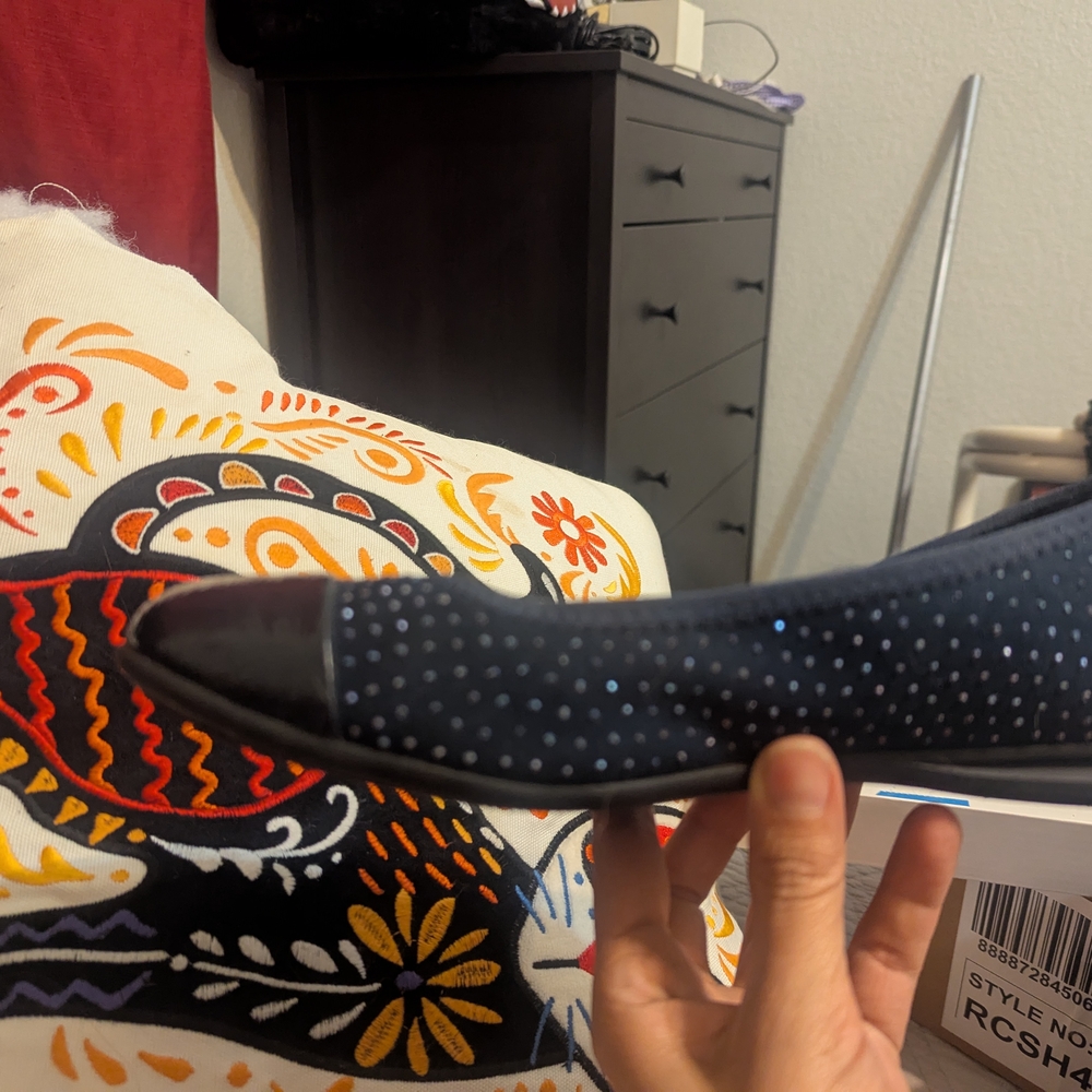 Karen Scott Women's Navy Blue Studded Flats - Picture 5 of 12